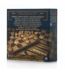 Настольная игра Spin Master 3-в-1 шахматы шашки нарды 6038107